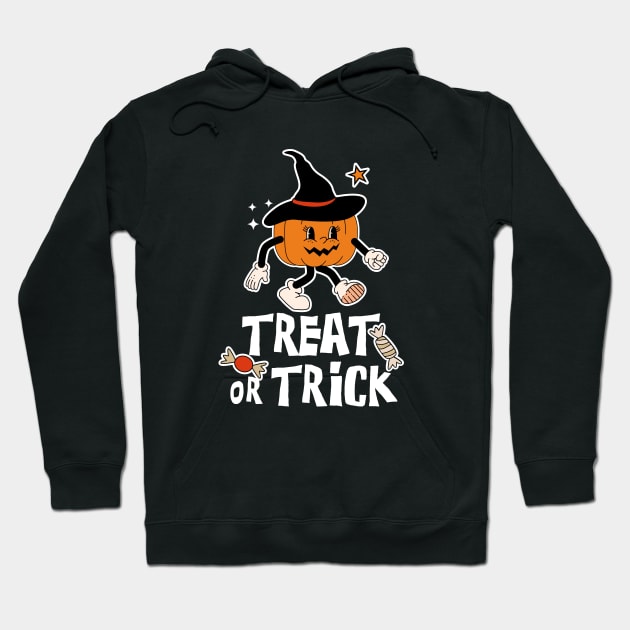 Treat or Trick Halloween (White Text) Hoodie by StephanieChn